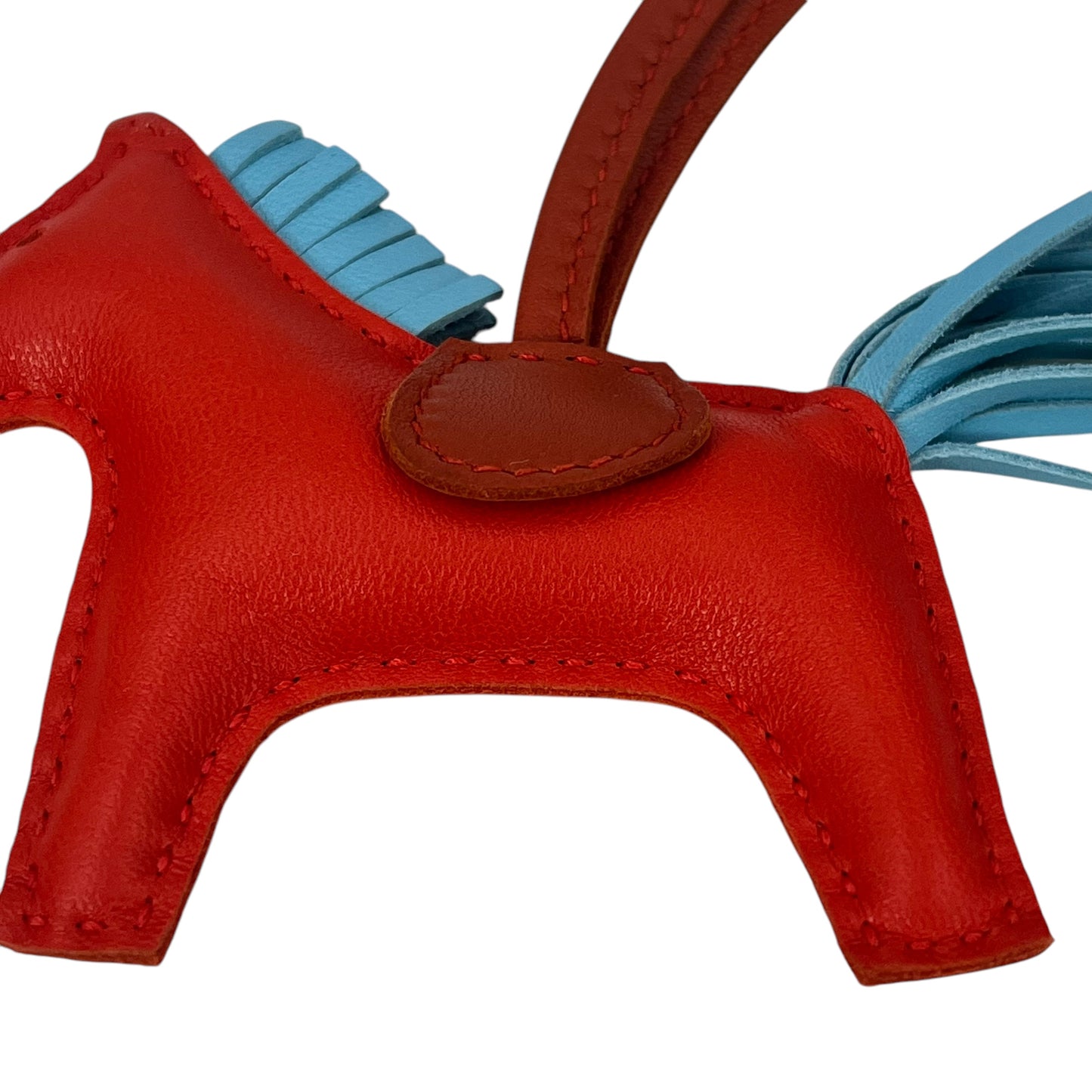 HERMES Rodeo Horse Bag Charm PM Red