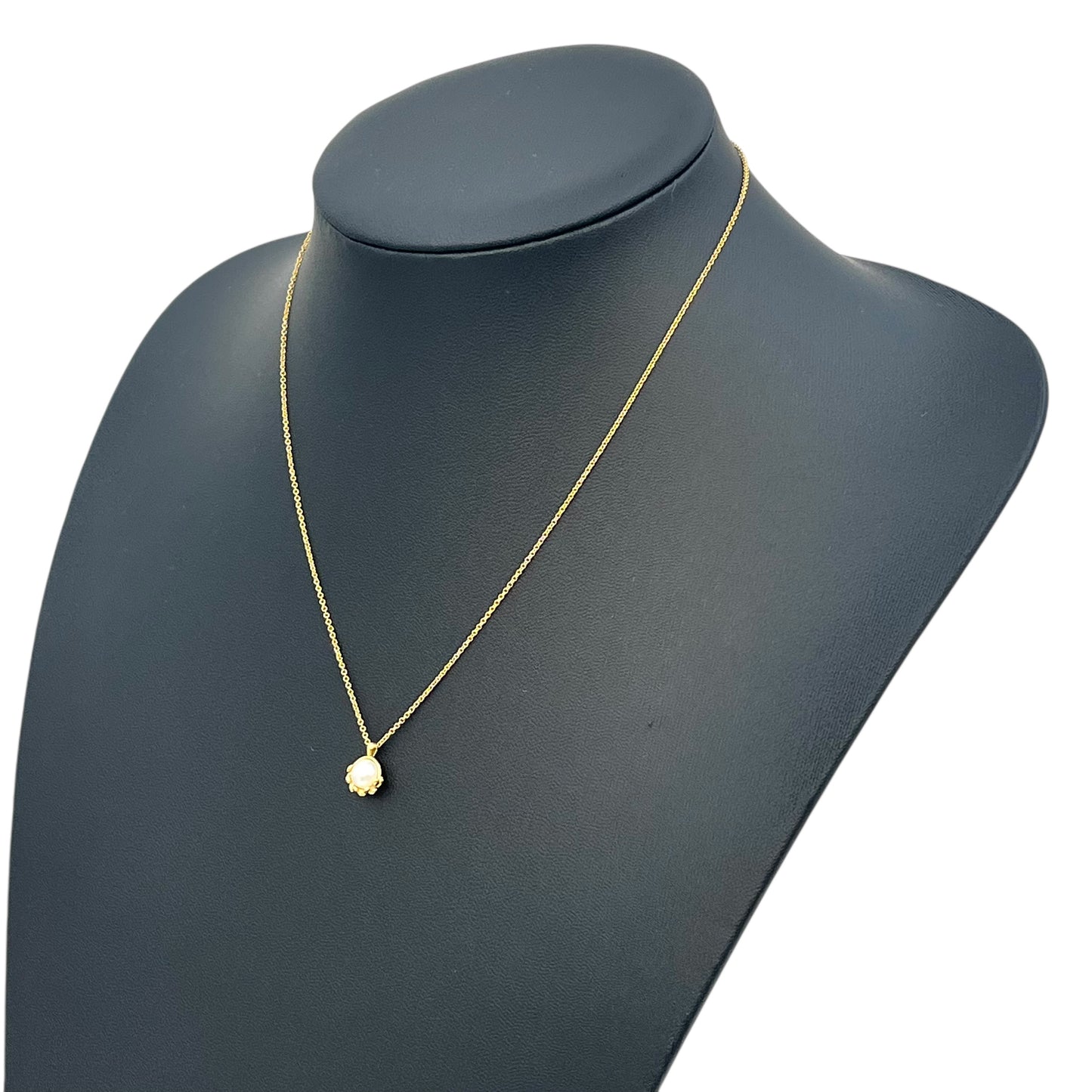 Tiffany Olive Leaf Pearl Pendant Necklace