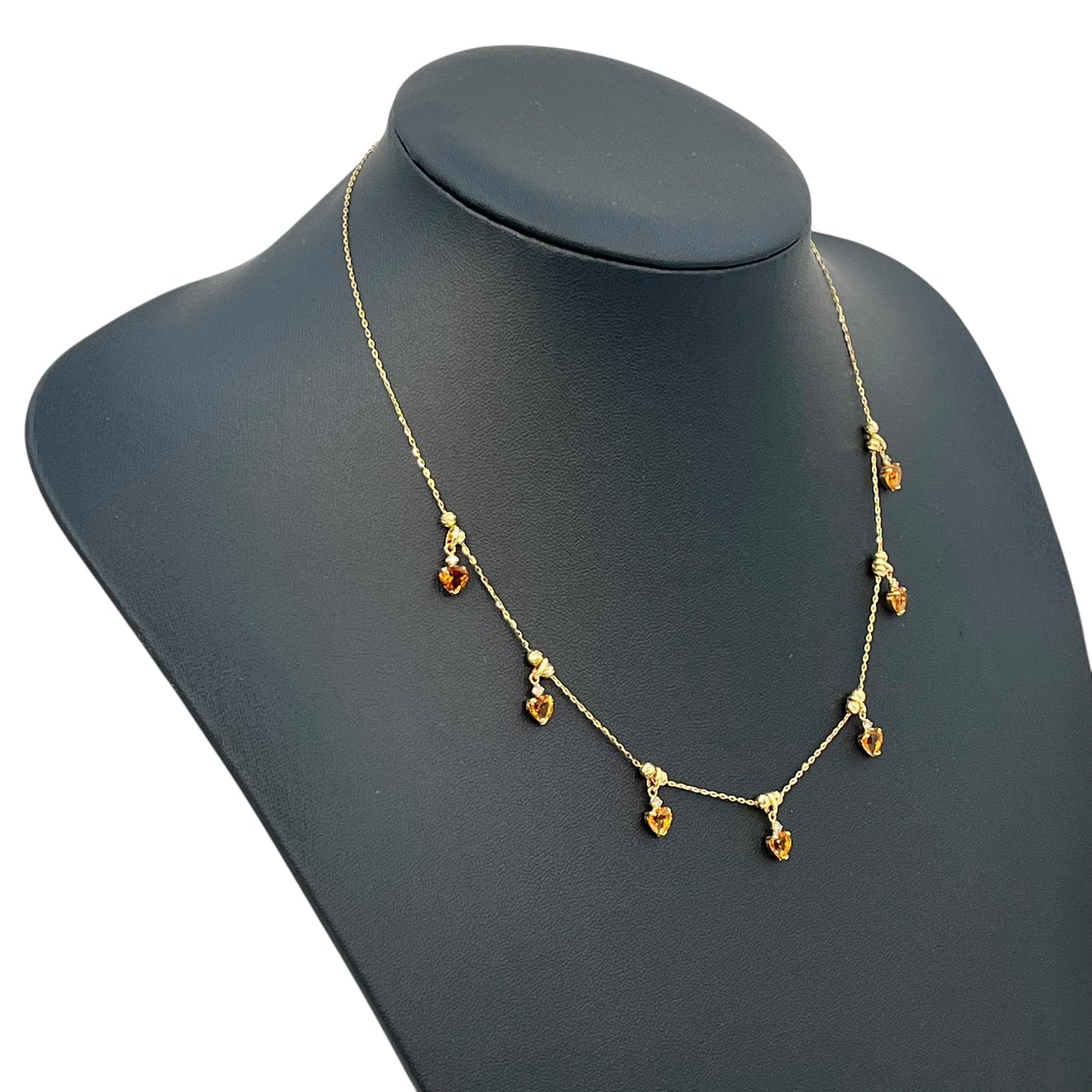 Diamond and Peridot Stones Necklace Yellow Gold