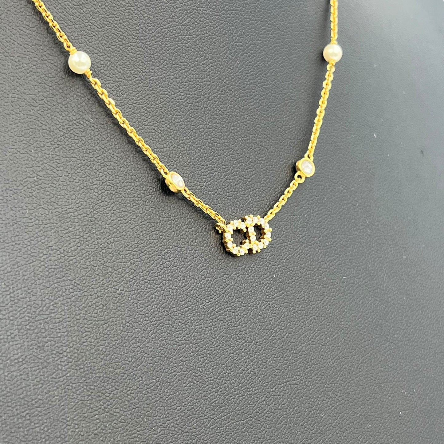 Dior Clair D Lune Necklace Metal Resin Pearl and Crystal