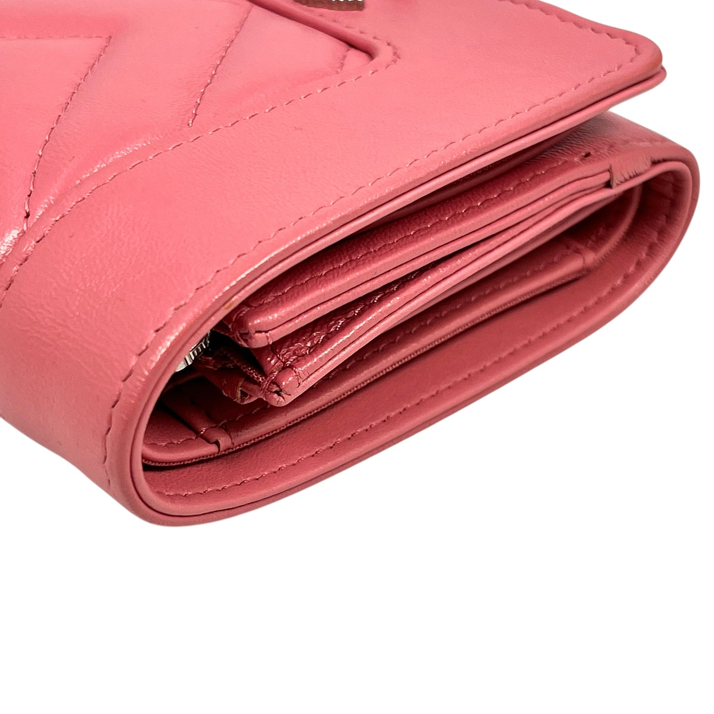CHANEL Vstich Mademoiselle Tri-fold wallet