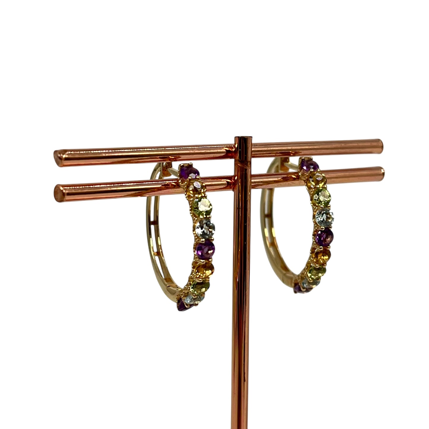 K18 Rainbow 1.500cts Gemstone Earrings