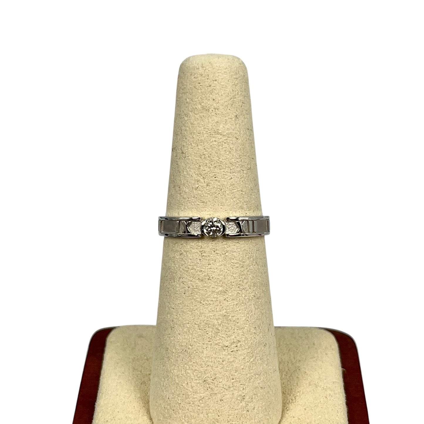 Tiffany Atlas 1PD Diamond Ring 18KWG Jewelry