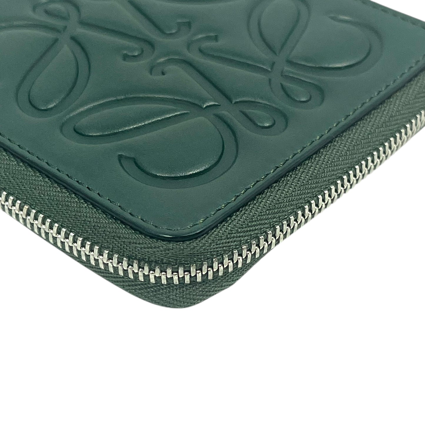 LOEWE Anagram Zip Around Bi-fold Compact Wallet - Green