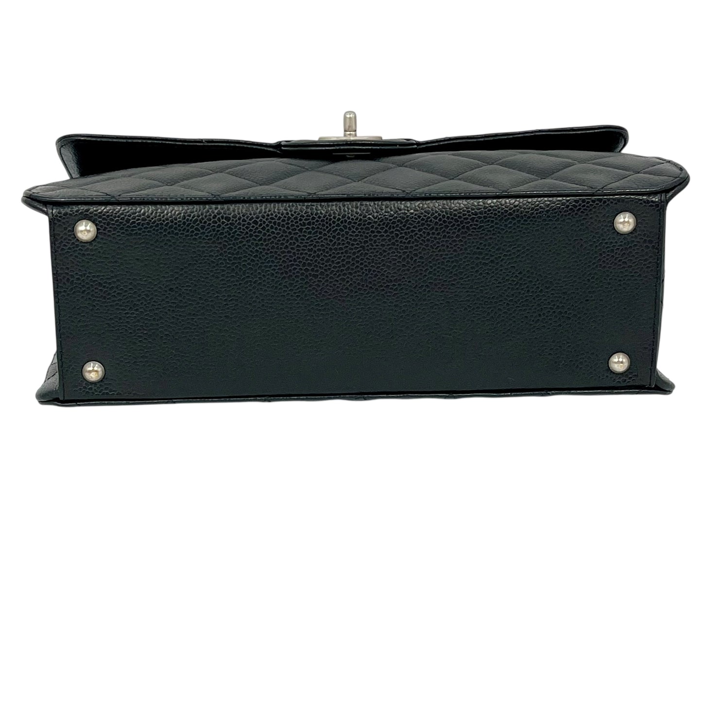 CHANEL Caviar Skin Matelasse Chain Shoulder Bag - Black