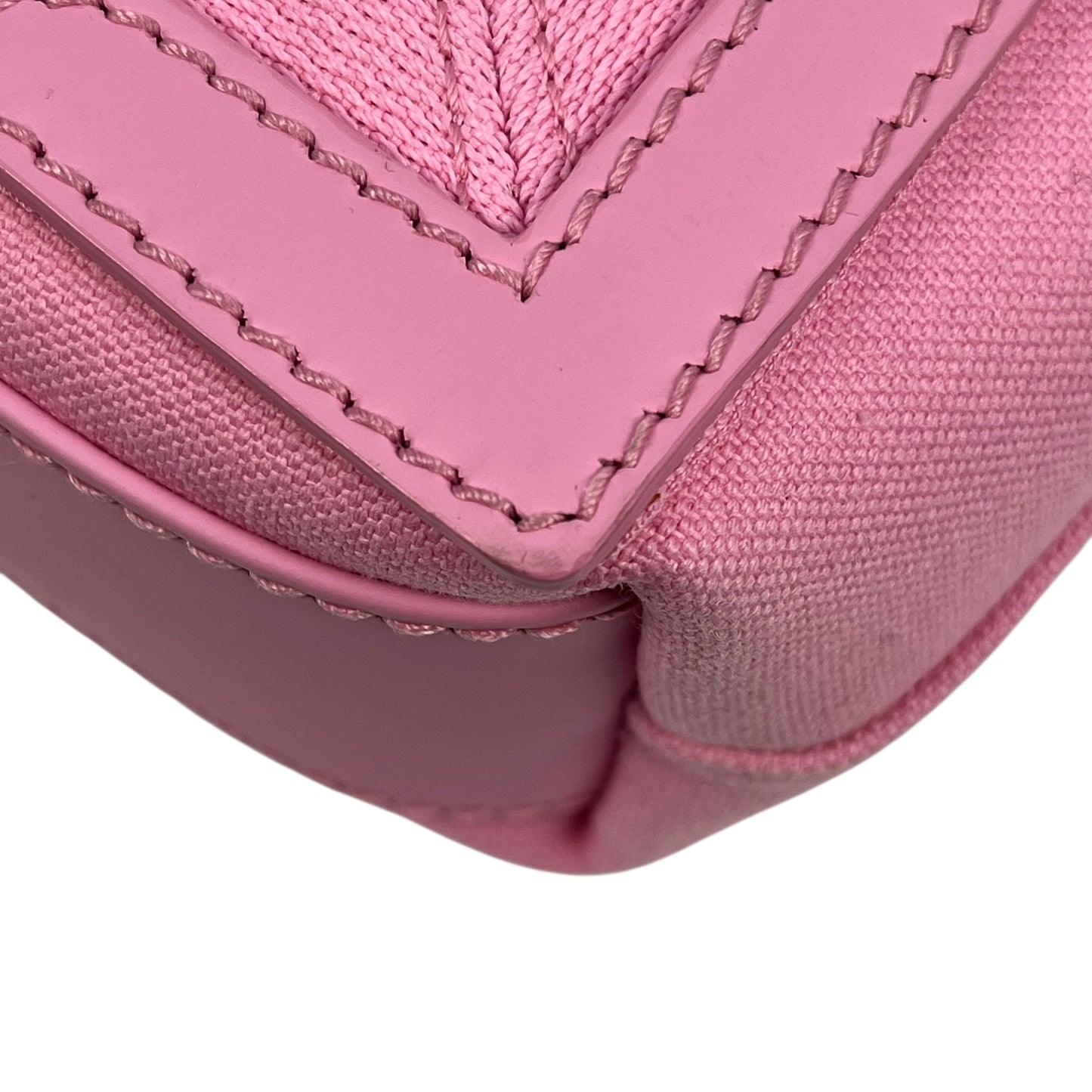 BALENCIAGA Navy Canvas XS Hand Bag - Pink