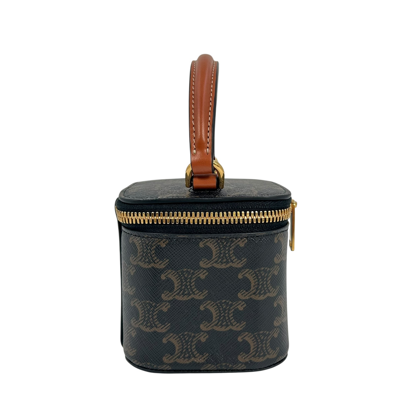 CELINE Mini Vanity Case in Triomphe Canvas & Calfskin Mini Bag
