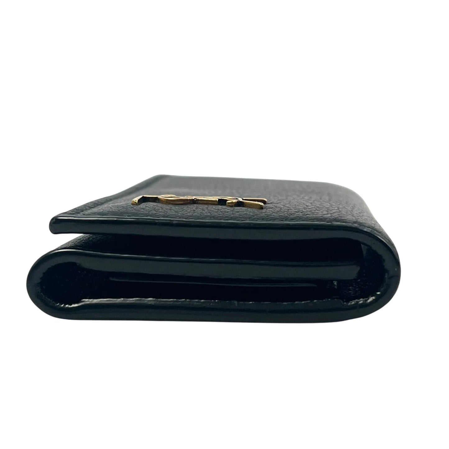 Saint Laurent Tiny Cassandra Logo Key Case - Black