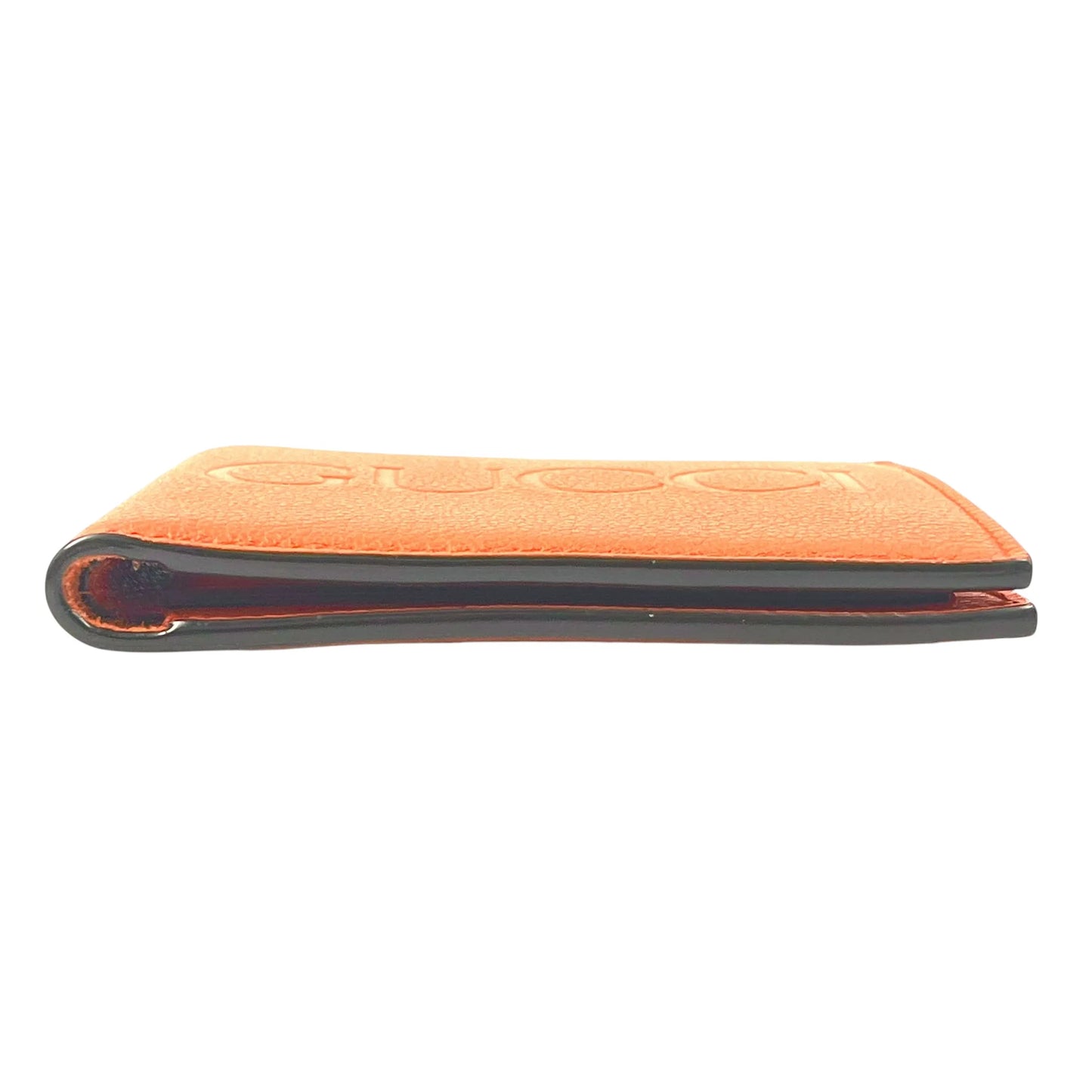 GUCCI GG Logo Embossed Compact Wallet - Orange