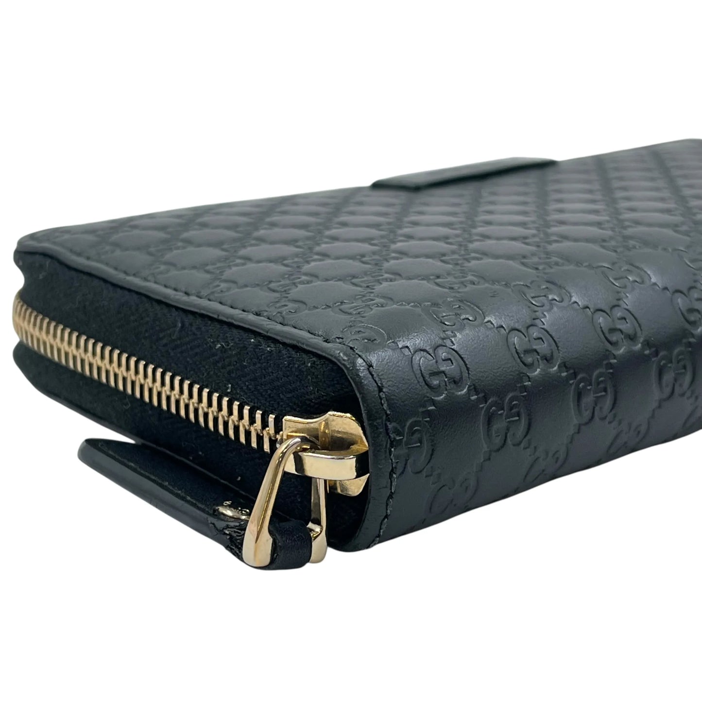 GUCCI Microguccissima Round Zip Long Wallet - Black