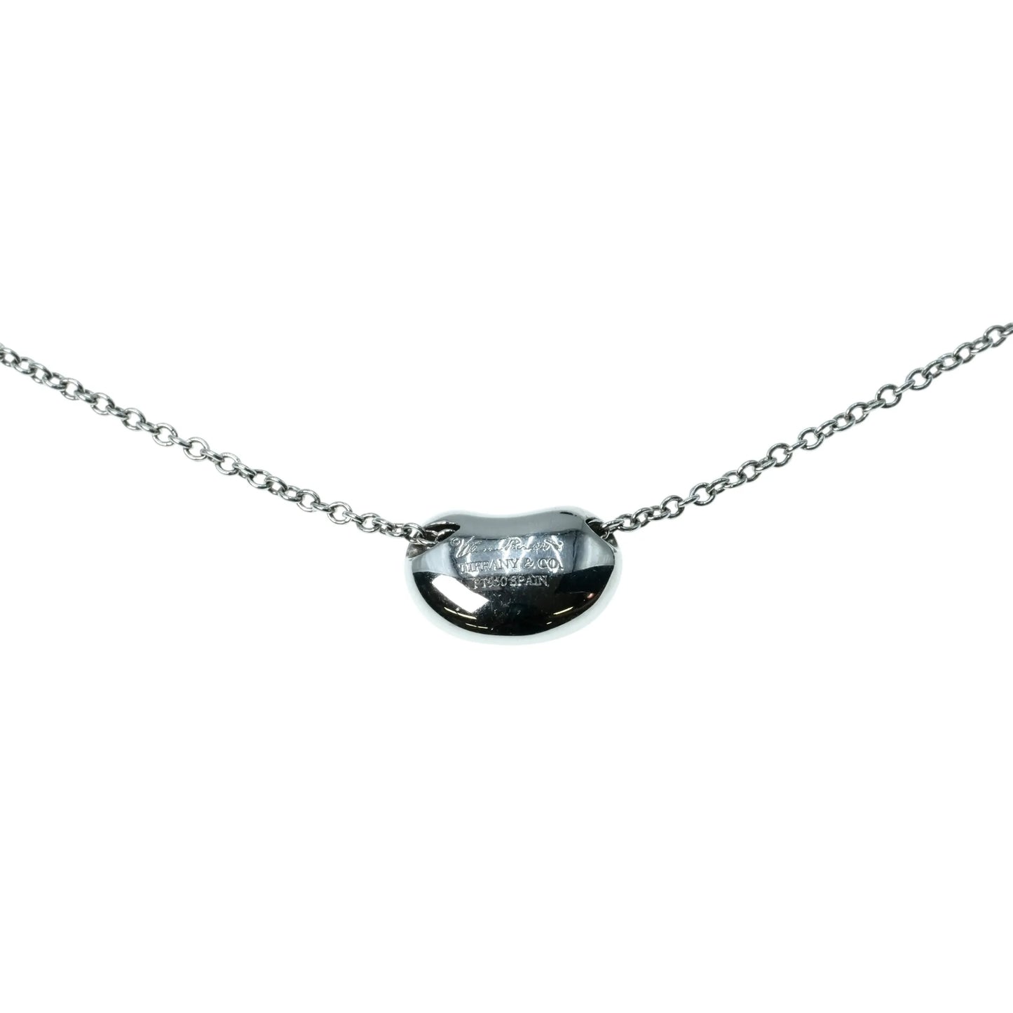 Tiffany Bean Design Diamond Pendant Necklace Pt950