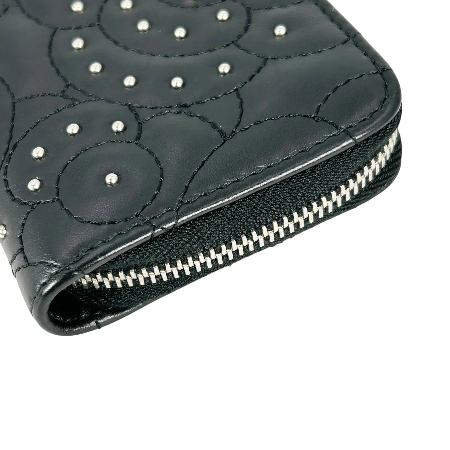 CHANEL Camellia Coin Purse Card Case Wallet - Black