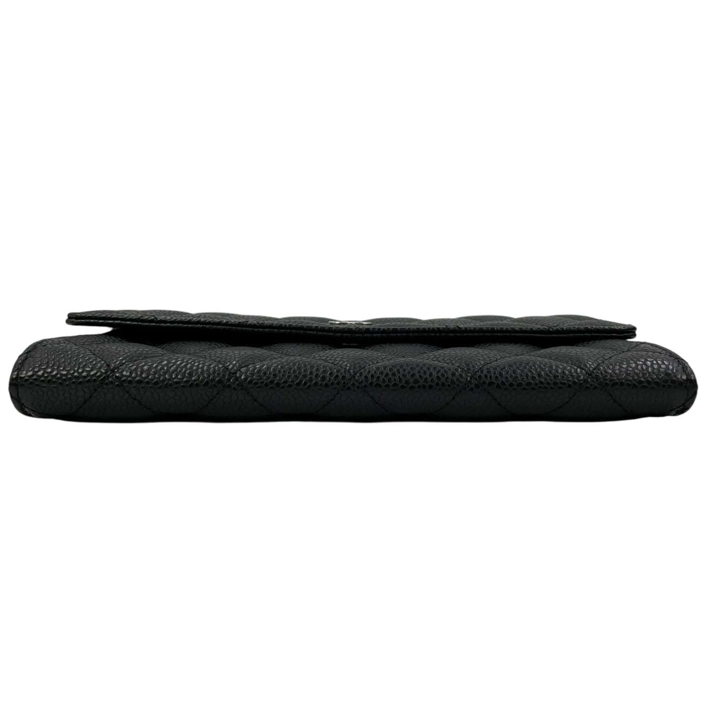 CHANEL Materasse Caviar Skin Classic Flap Long Wallet - Black