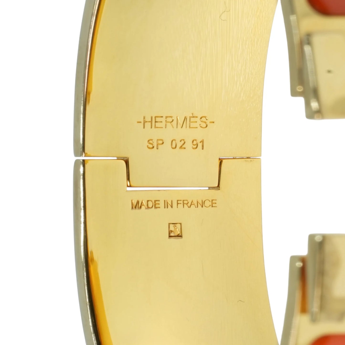 HERMES Clic Clac H Enamel GM Orange Bracelet Accessories