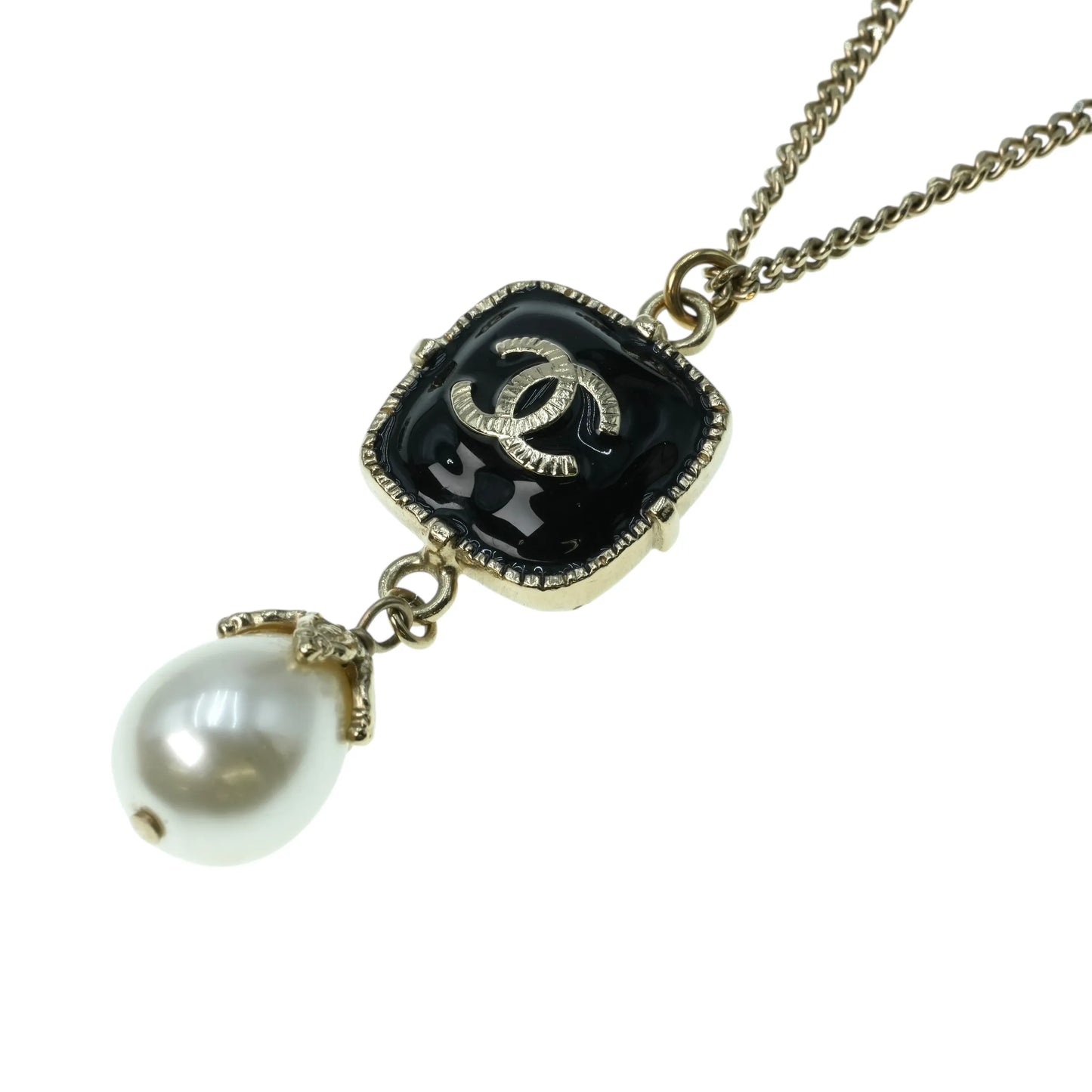 CHANEL CC Logo Fake Pearl Necklace 08A - Gold Plated