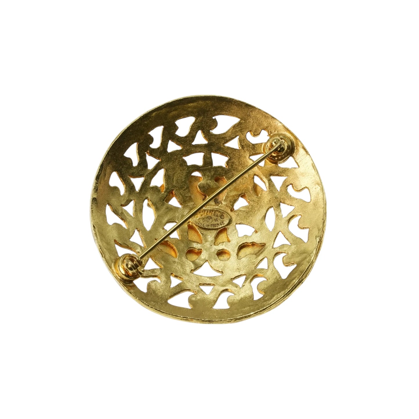 CHANEL CC Logo Round Brooch 95A Accessories - Gold Plated 4.5cm