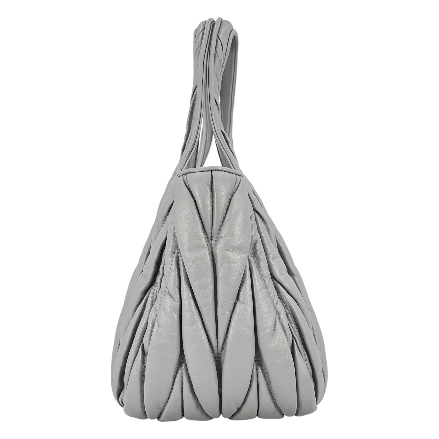 Miu Miu Materasse Nappa Leather Hand Bag - Gray