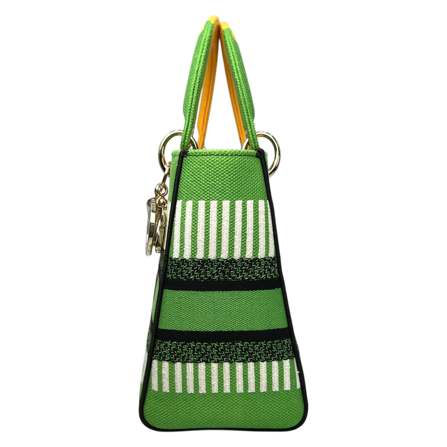 Dior Lady D-Lite Hand Bag - Yellow×Green