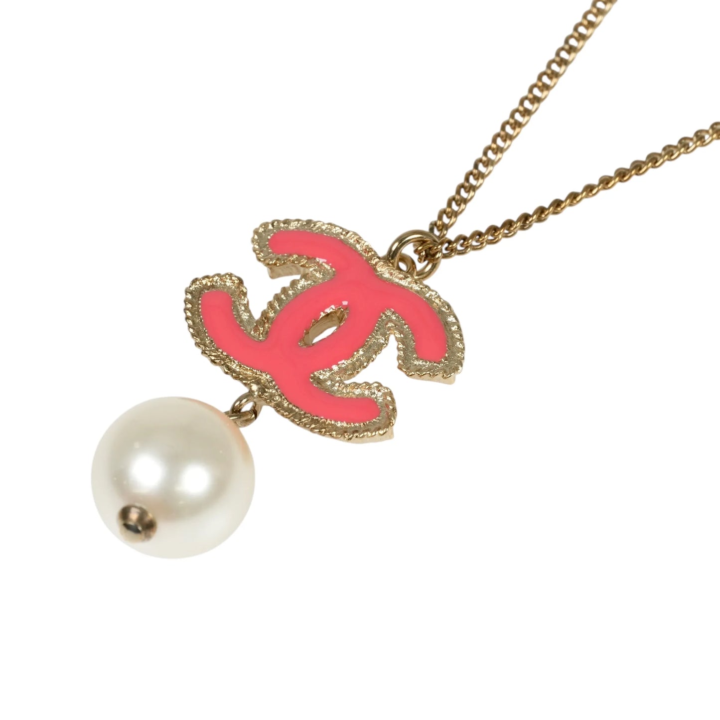 CHANEL CC Logo Fake Pearl - Pink