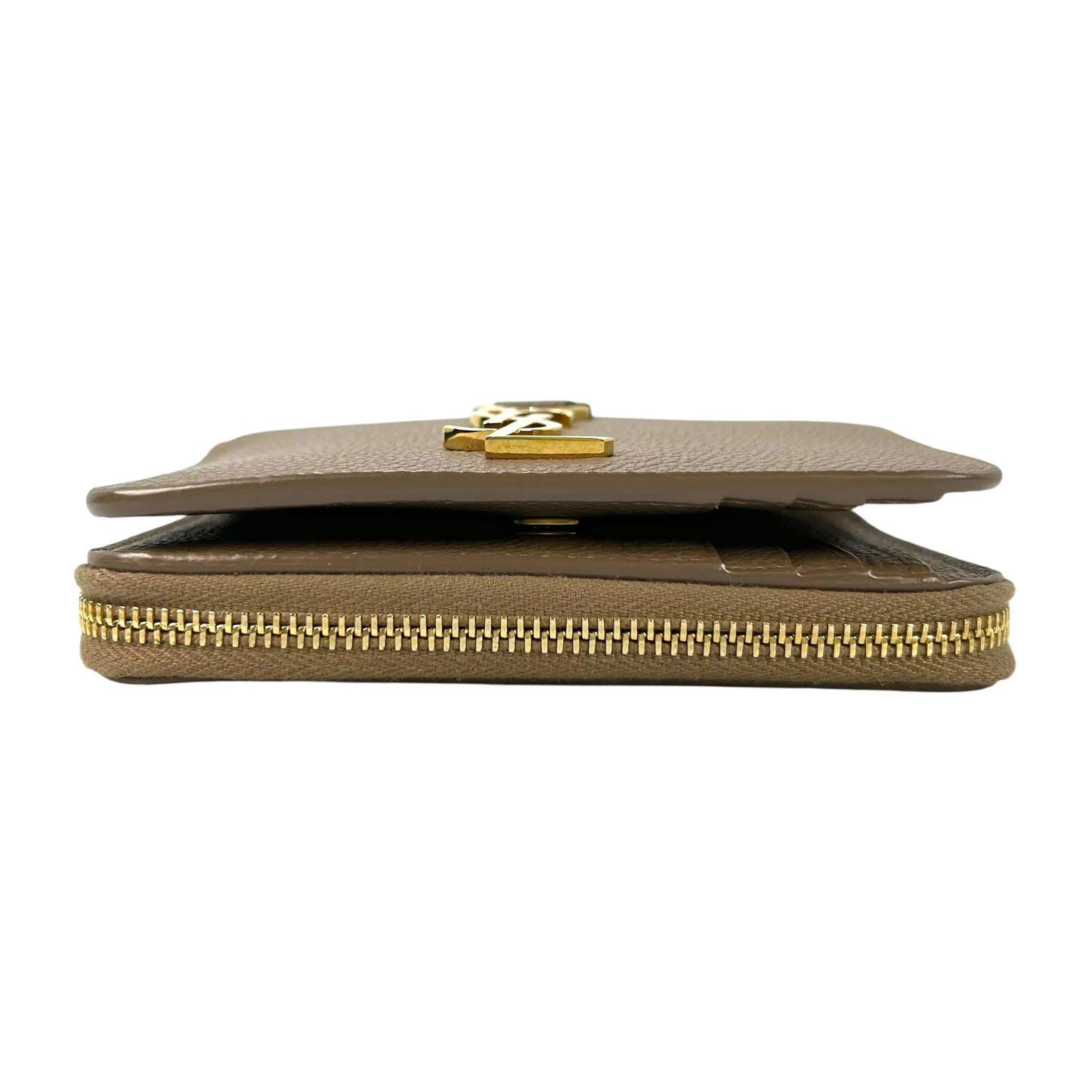 Saint Laurent YSL Zippy Compact Wallet - Beige