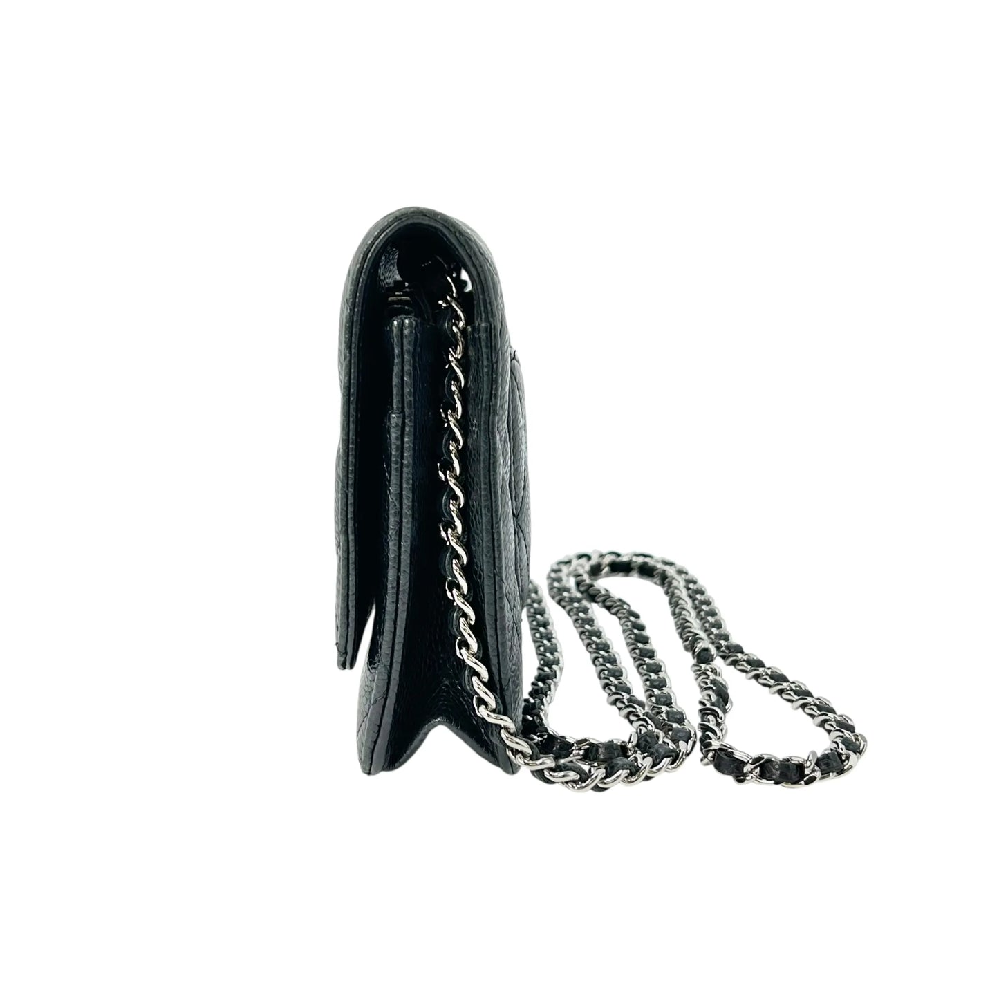 CHANEL Materasse Caviarskin Chain Wallet - Black - 34883