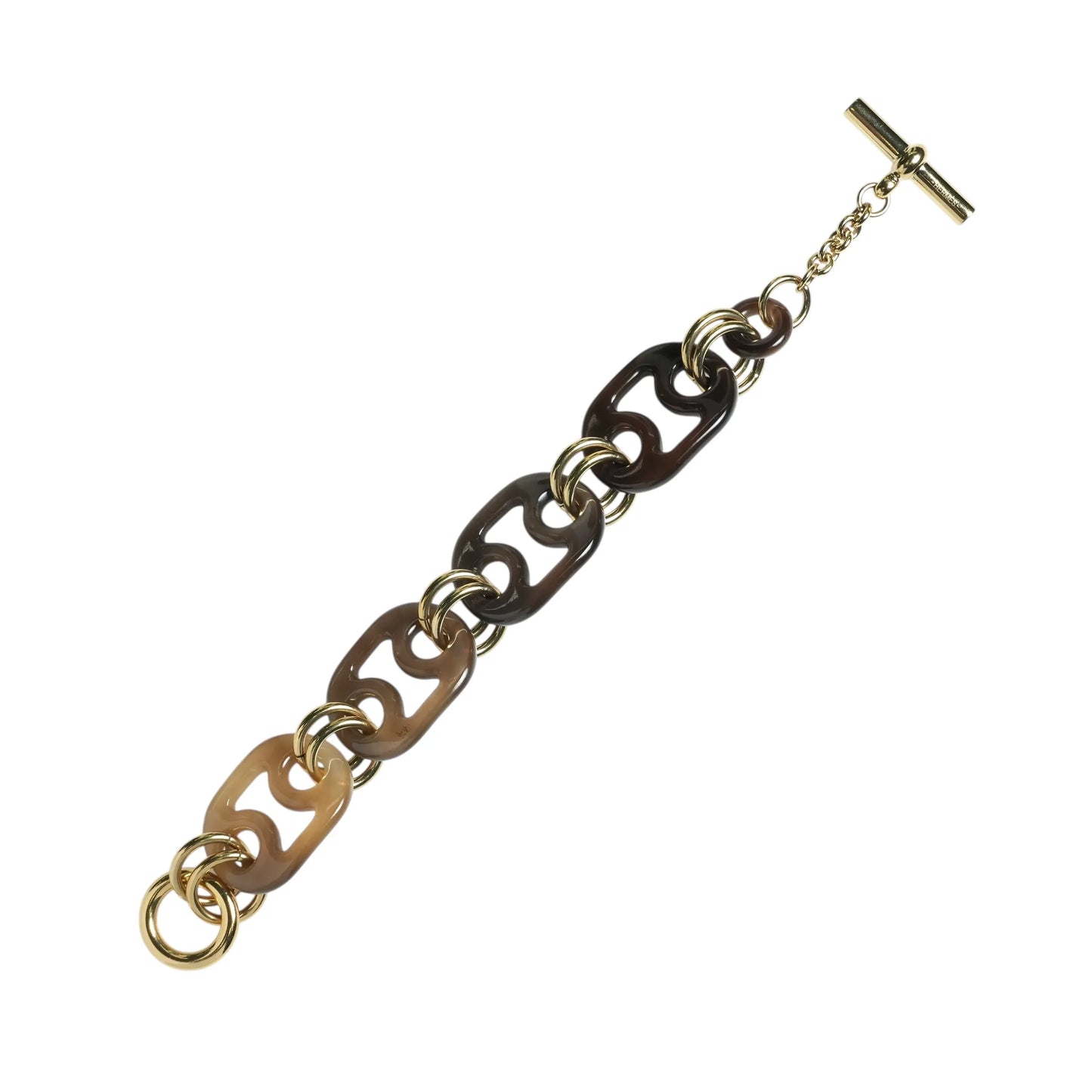 Hermès Eurydice Buffalo Horn Bracelet T2 - Gold Plated