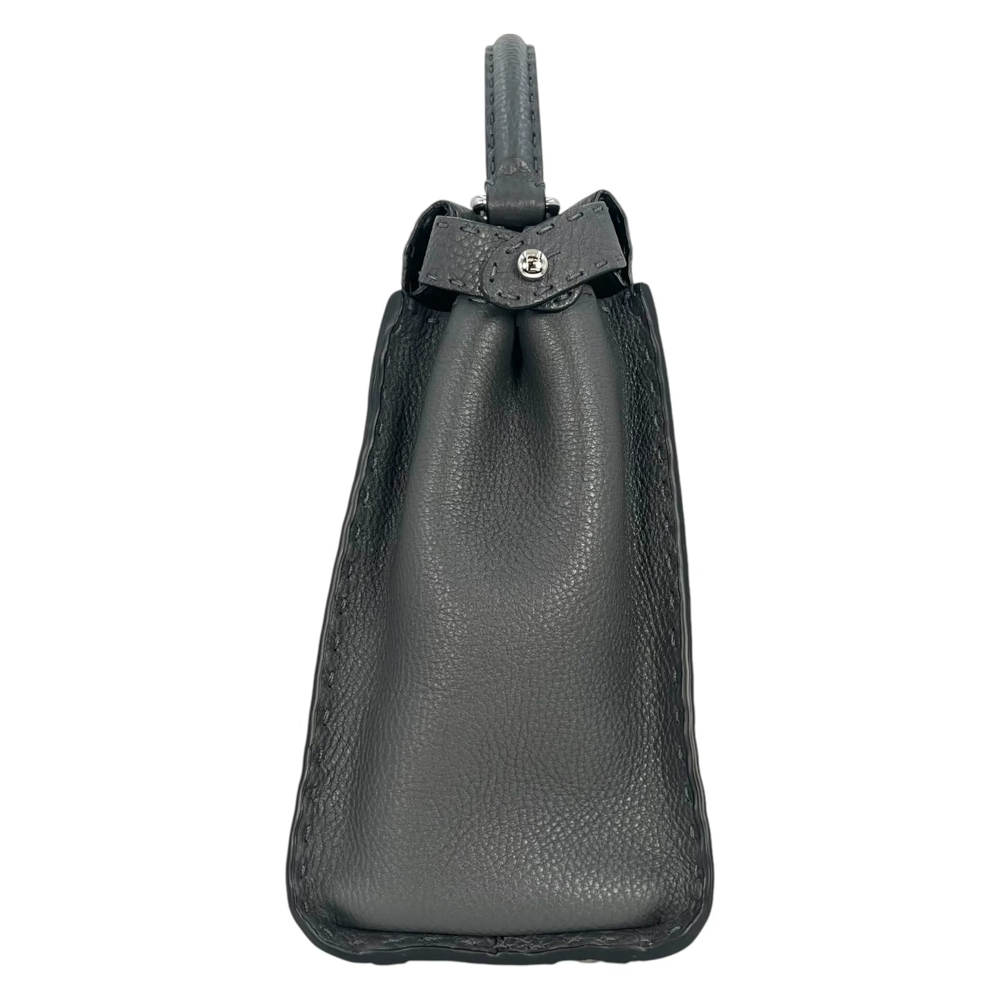 FENDI Peekaboo Leather Hand Bag Shoulder Bag - Gray