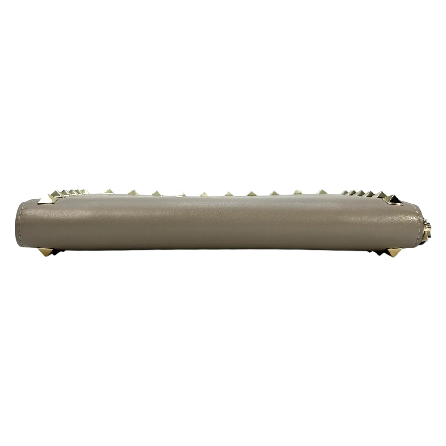 Valentino Rockstud Round Fastener Long Wallet - Gray