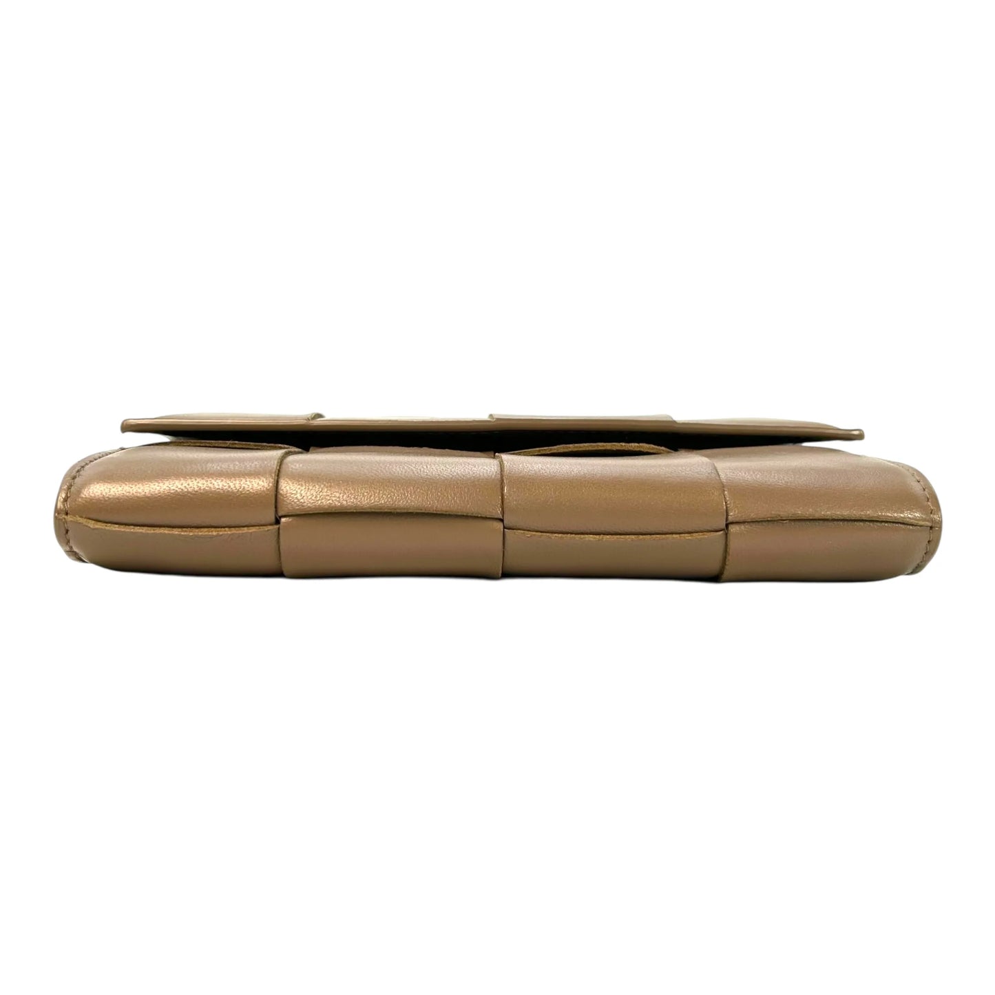 Bottega Veneta Intrecciato Flap Continental Long Wallet - Brown