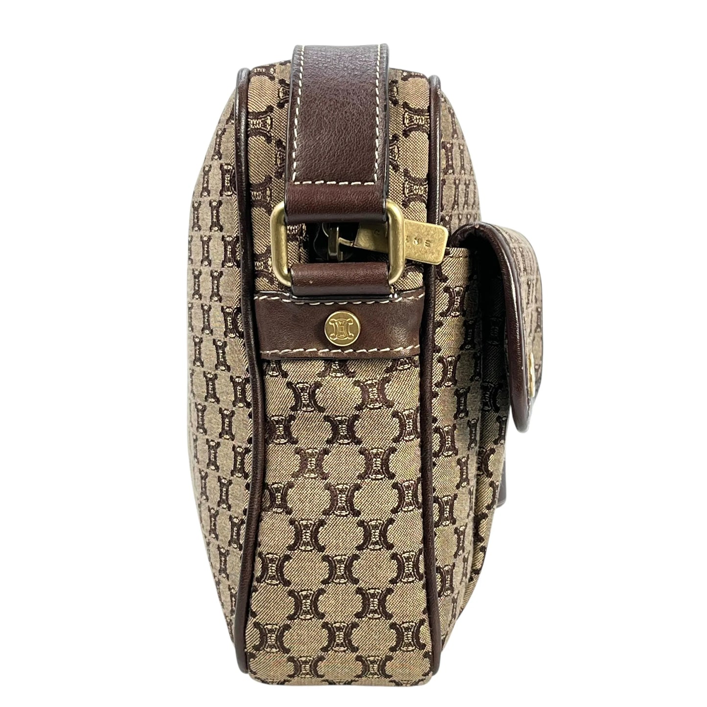 Celine Canvas Macadam Shoulder Bag - Brown