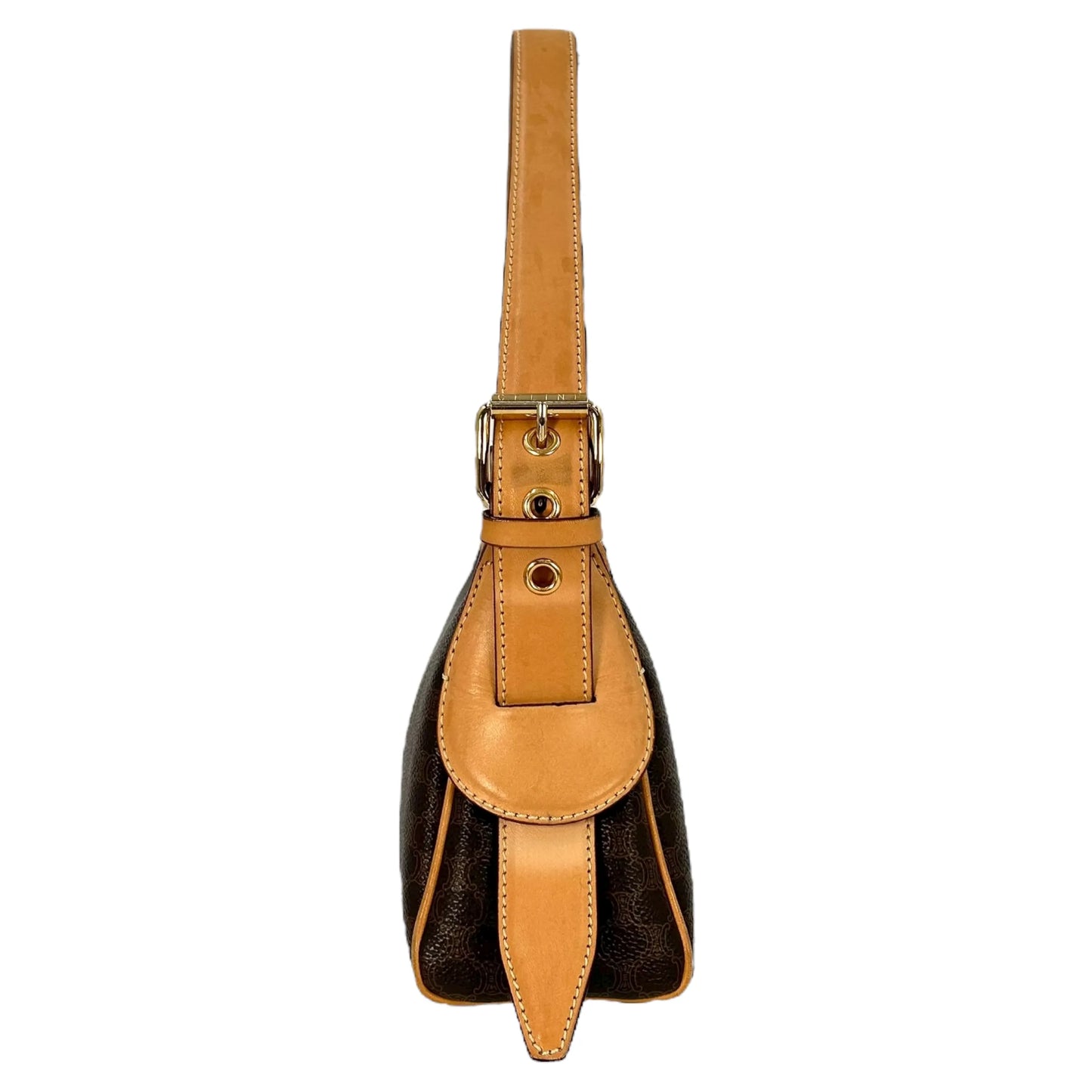 Celine Macadam PVC Canvas One Shoulder Bag Hand Bag - Brown