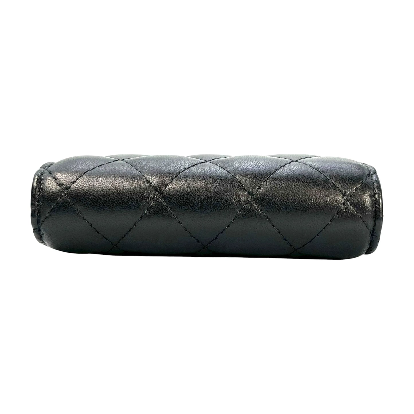 CHANEL Matelasse Classic Flap Compact Wallet Lambskin - Black