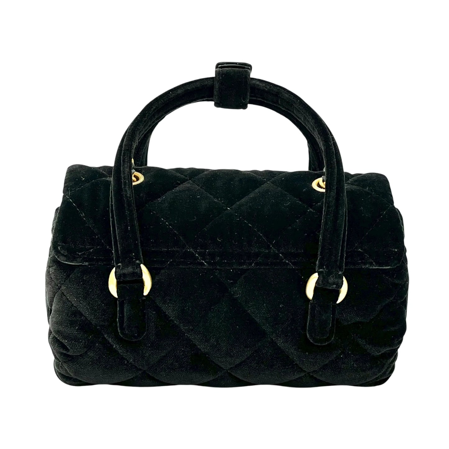 CHANEL Matelasse Boston Velvet Mini Bag Shoulder Bag - Black