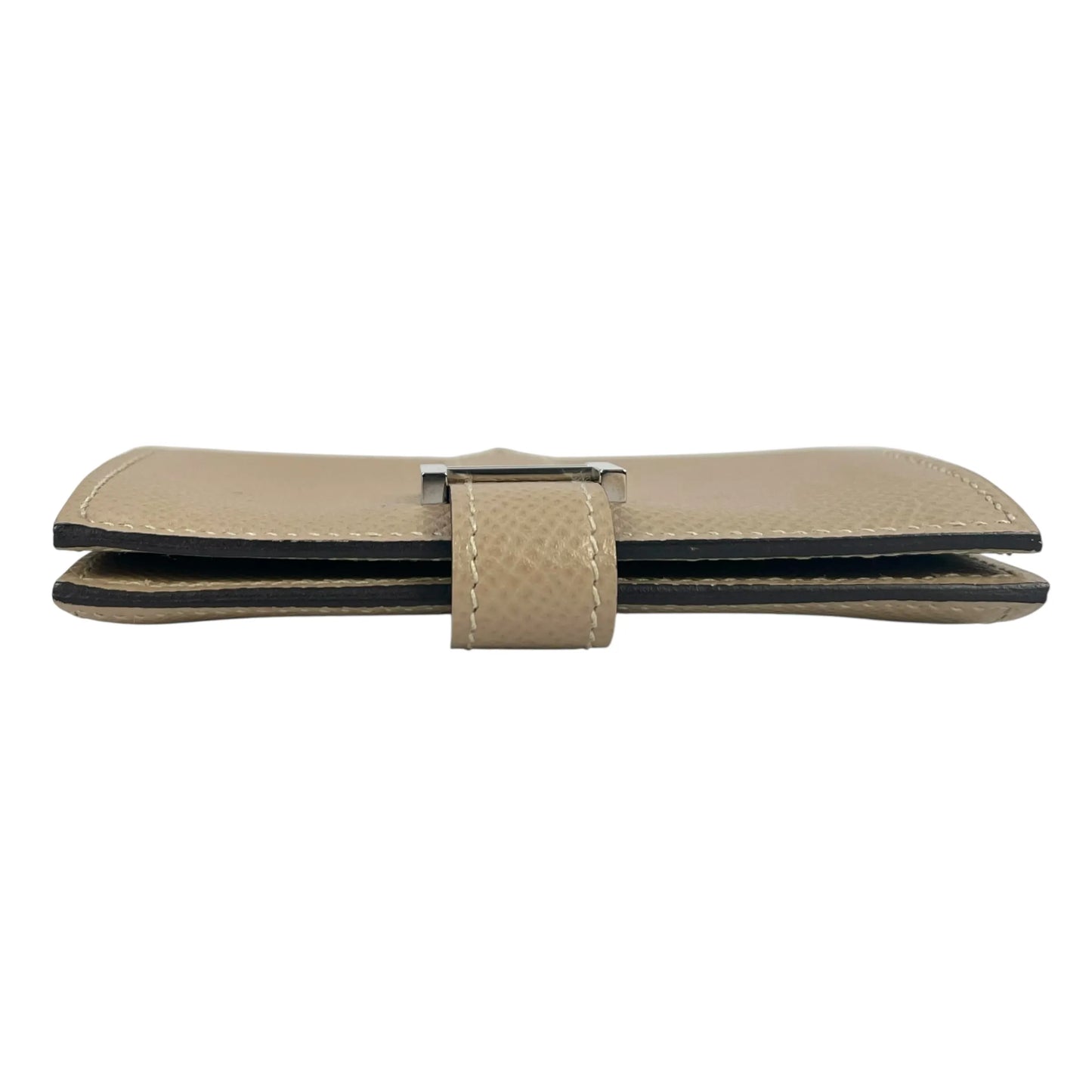 HERMES Bean Mini Business Card Holder Compact Wallet - Beige
