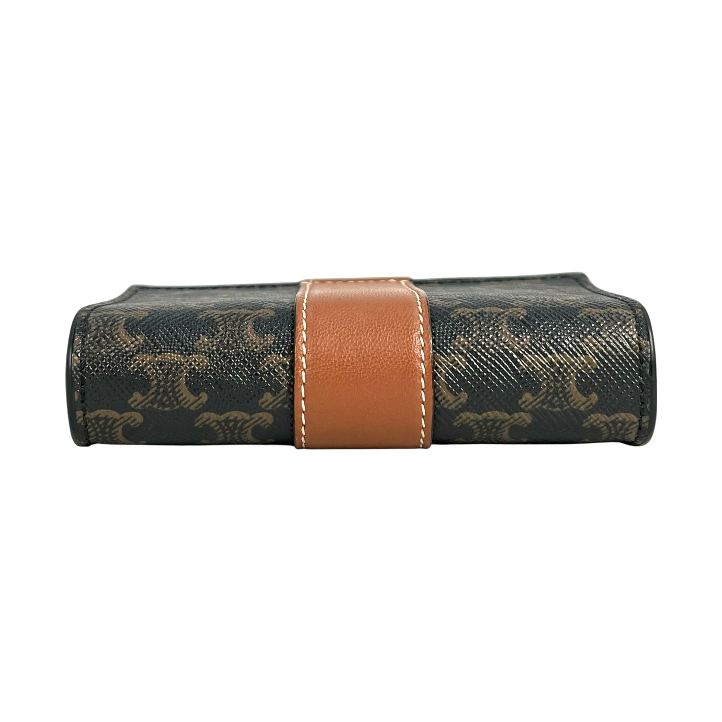 CELINE Triomphe Canvas Compact Wallet - Darkbrown