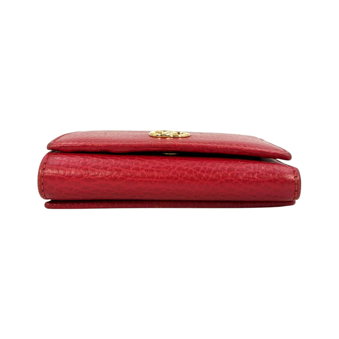 GUCCI GG Marmont Leather Trifold Compact Wallet - Red