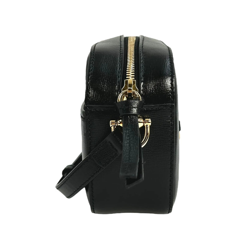 GUCCI Horsebit 1955 Leather Small Shoulder Bag - Black