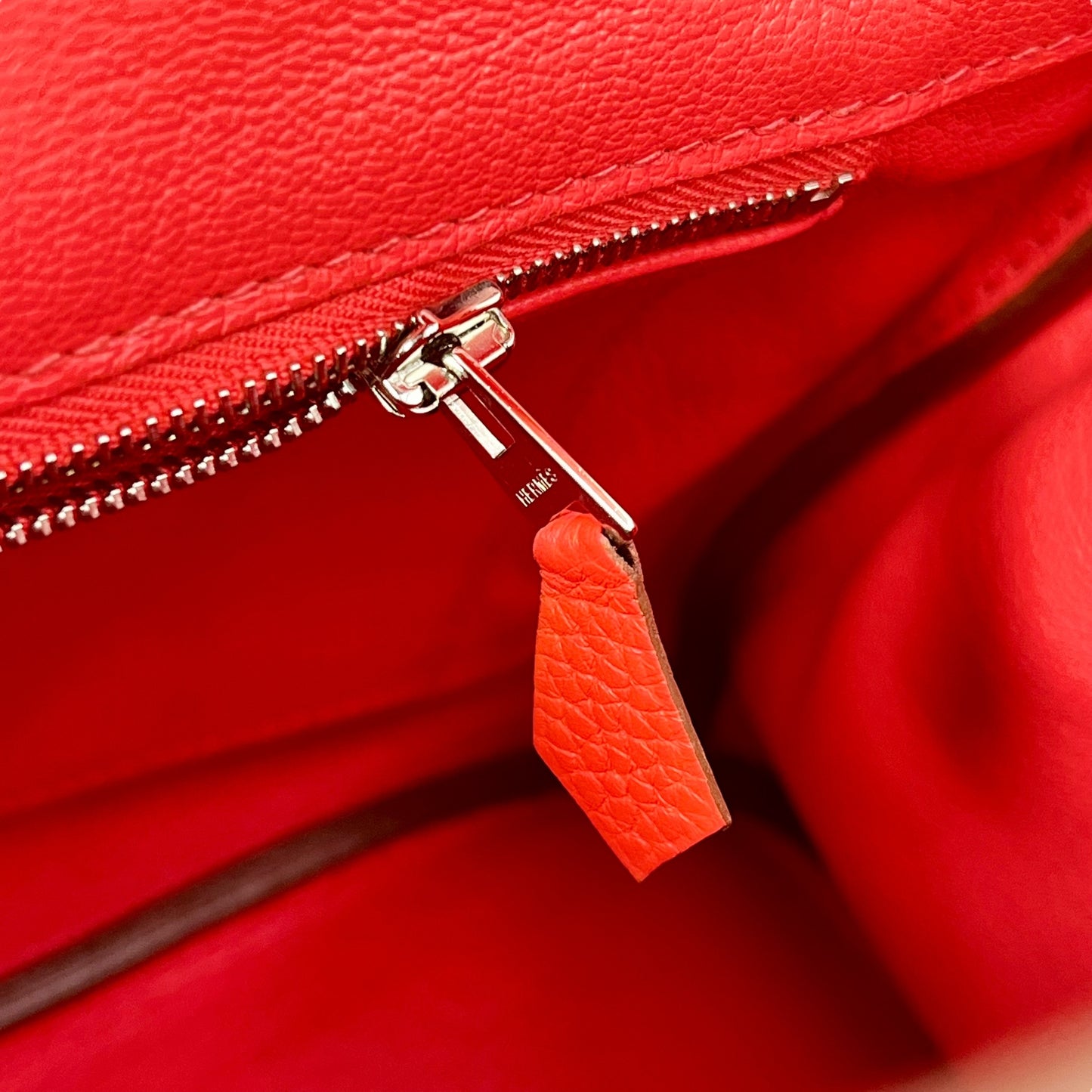 HERMES Birkin30 taurillon Rouge pivoine SVmetal fittings □R