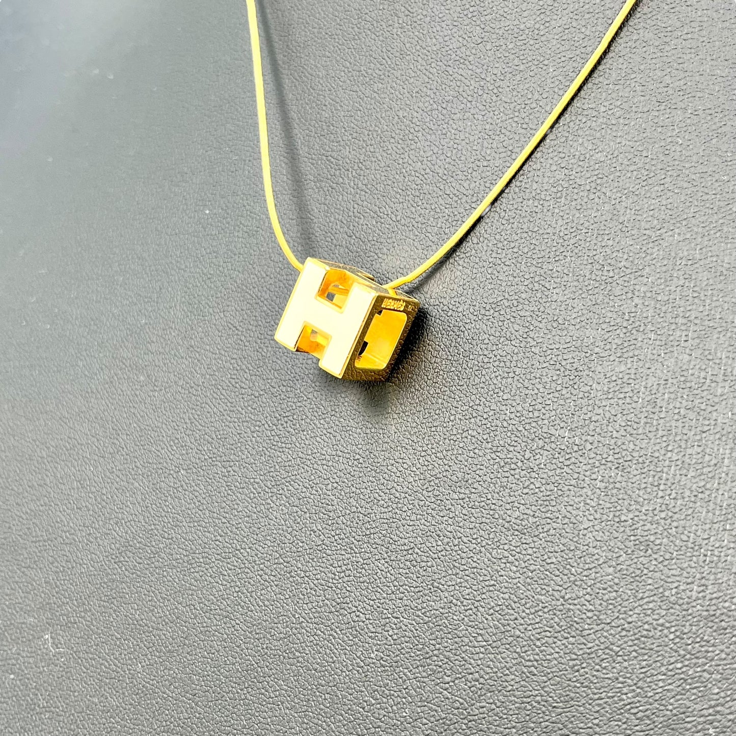 Hermès H Cube Necklace White
