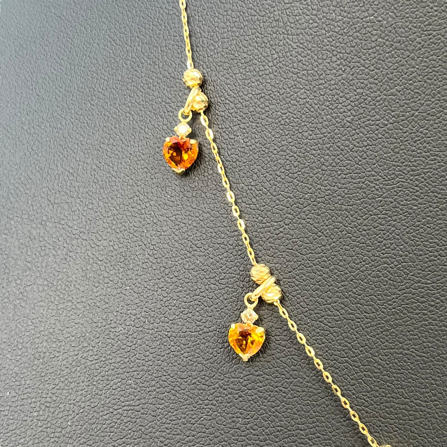 Diamond and Peridot Stones Necklace Yellow Gold