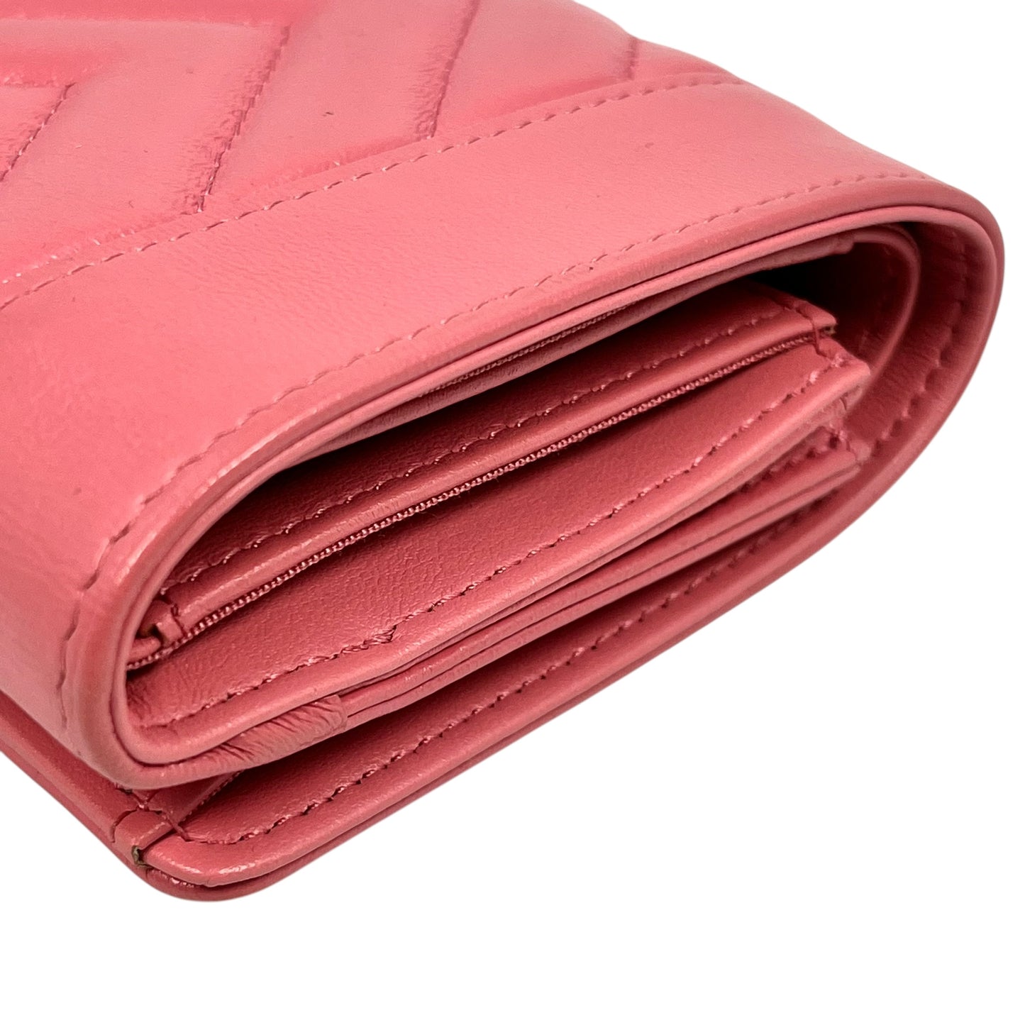 CHANEL Vstich Mademoiselle Tri-fold wallet
