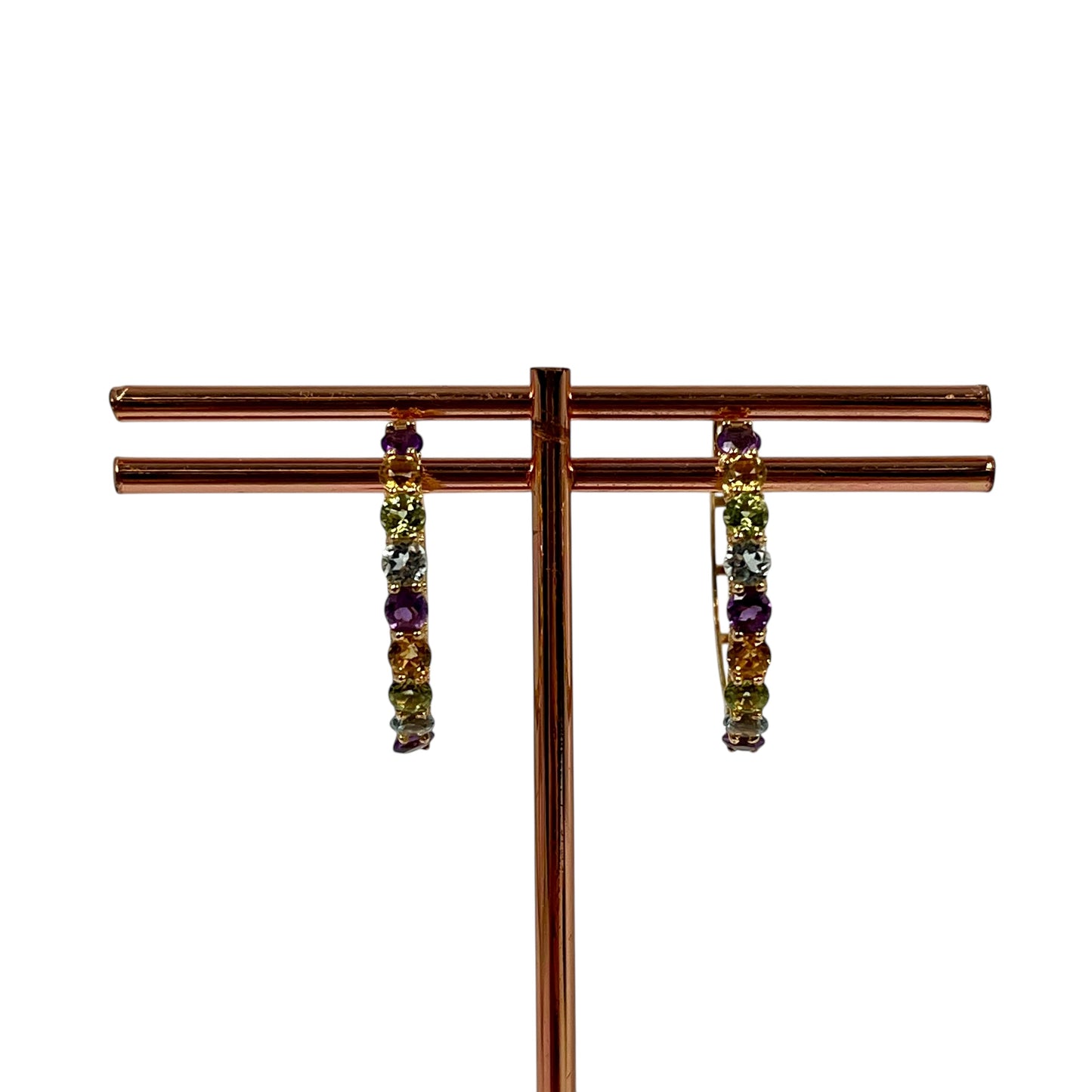 K18 Rainbow 1.500cts Gemstone Earrings