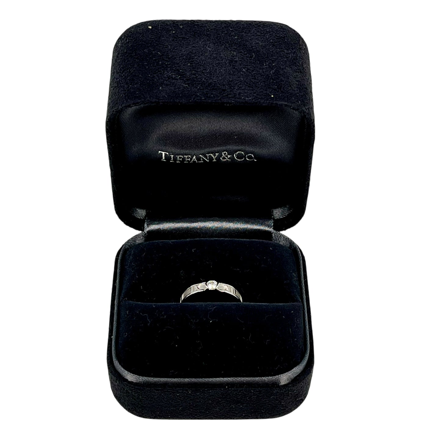 Tiffany Atlas 1PD Diamond Ring 18KWG Jewelry