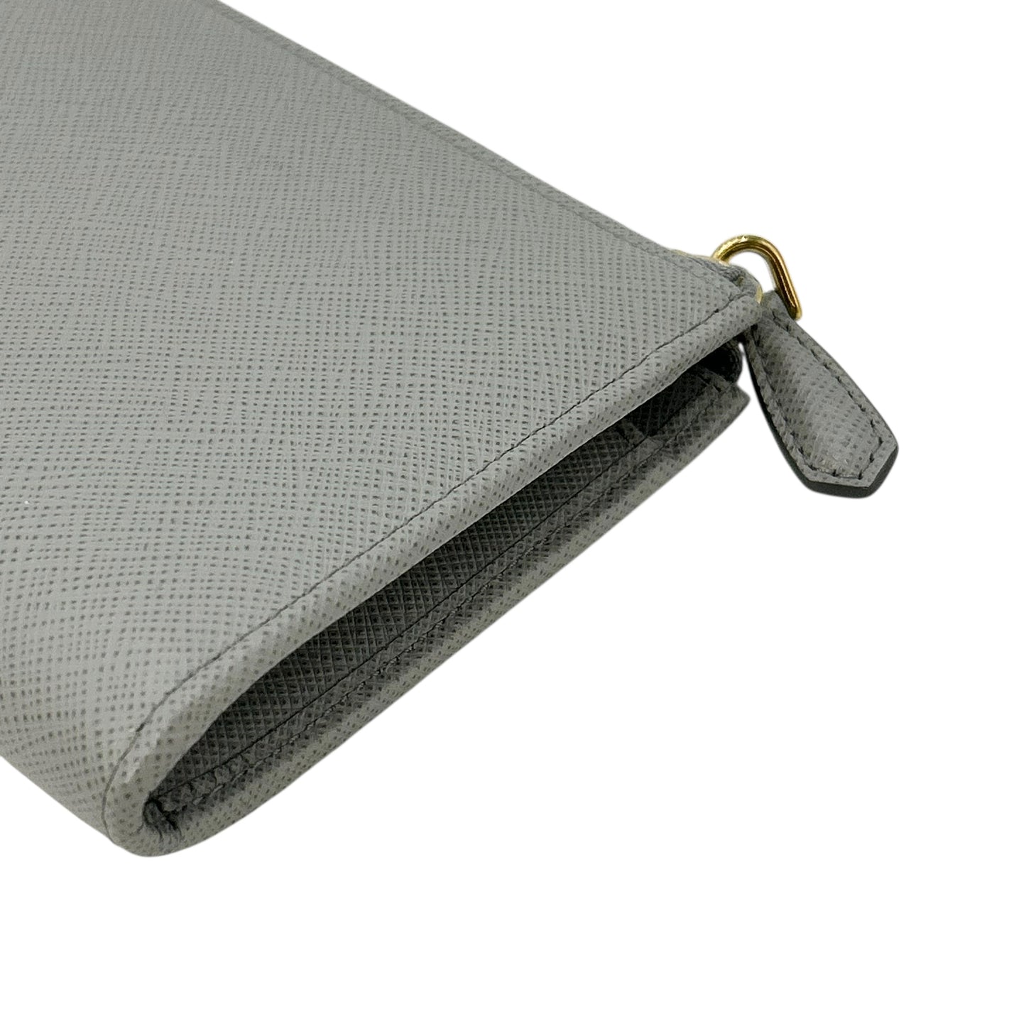 PRADA Saffiano Leather Metal Long Wallet