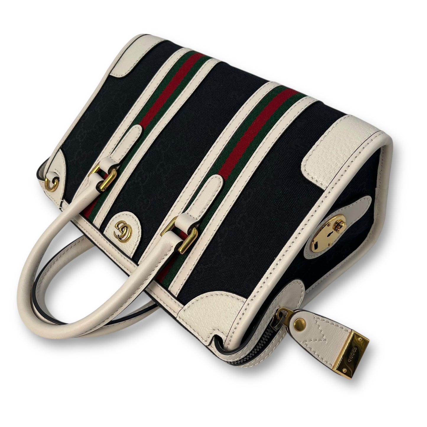 GUCCI GG Canvas Leather Hand Bag Shoulder Bag