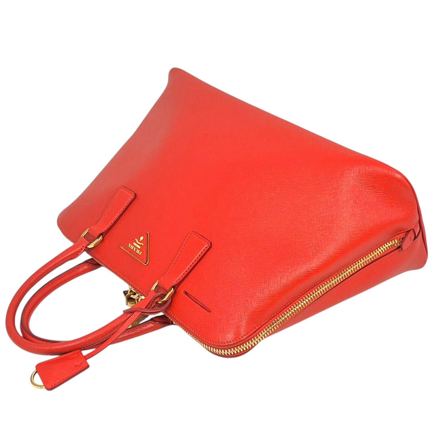 PRADA Galleria Saffiano Leather Hand Bag - Red