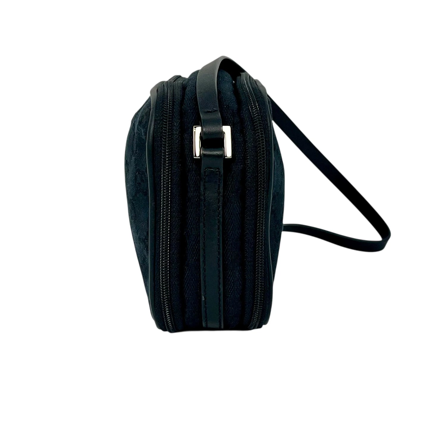 GUCCI GG Canvas Shoulder Pouch Mini Bag - Black