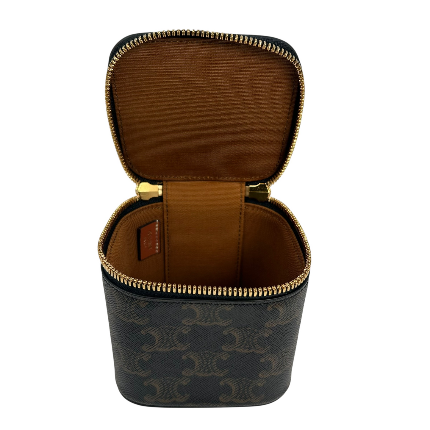 CELINE Mini Vanity Case in Triomphe Canvas & Calfskin Mini Bag