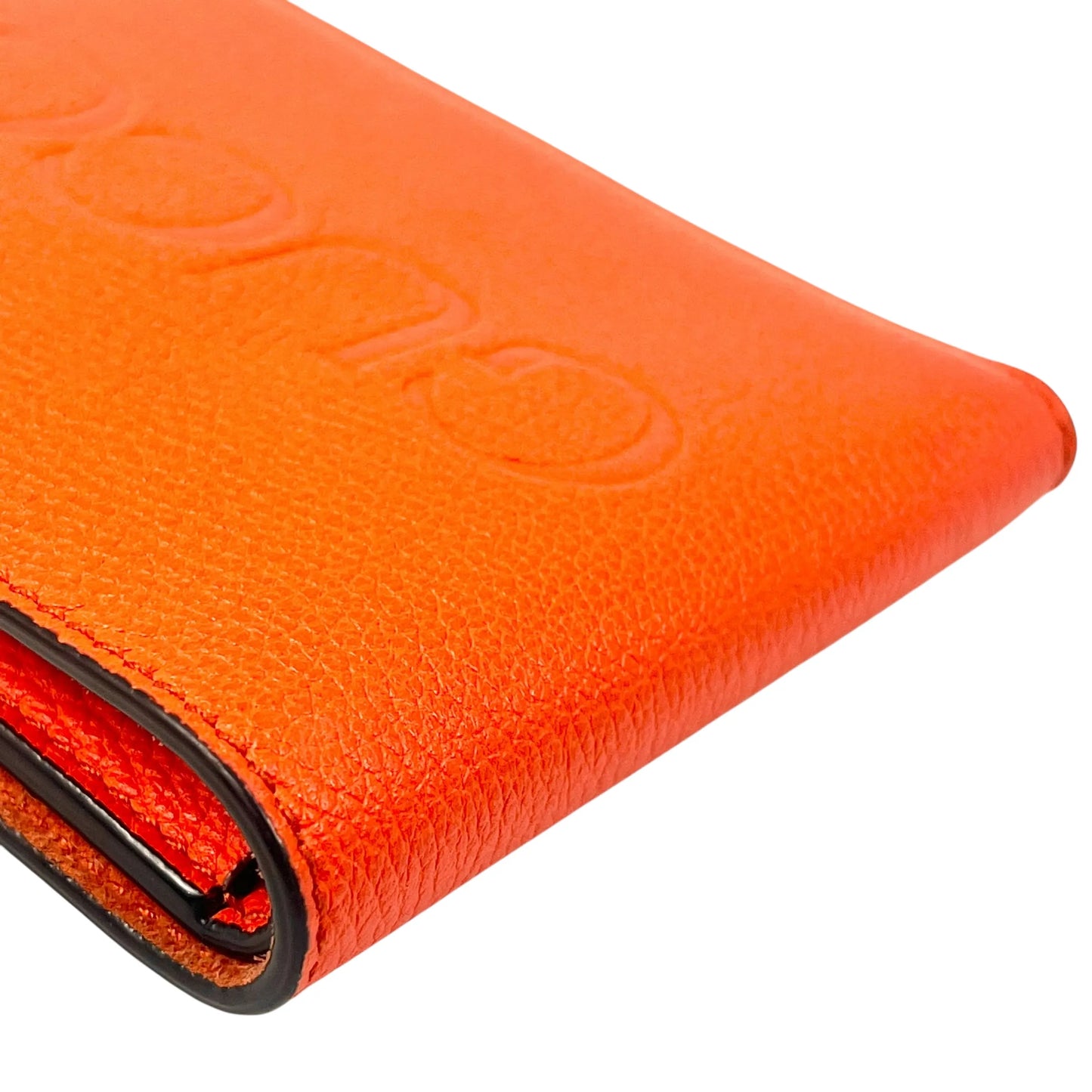 GUCCI GG Logo Embossed Compact Wallet - Orange