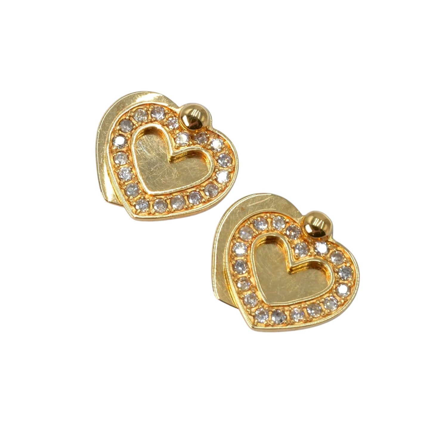 K18 Yellowgold Diamond Heart Earring